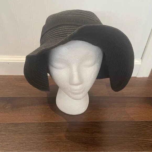 Madewell Packable Mesa Straw Hat in Black Beach Coastal Vacation Poolside S/M - Picture 1 of 12